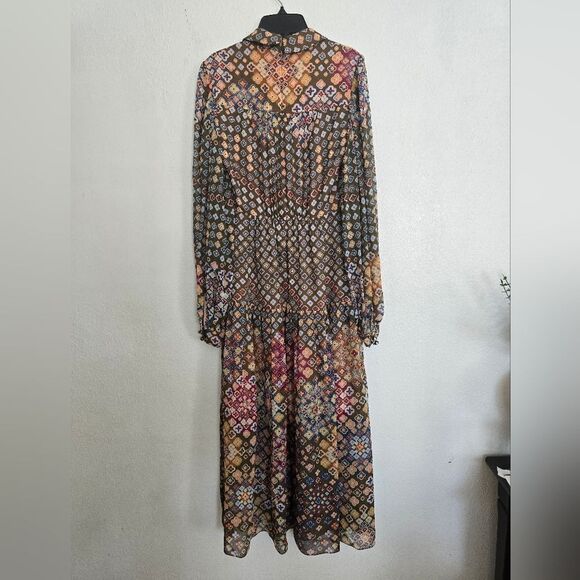 Peter Piloto Green Floral 100% Silk Maxi Button Dress Size 2 - Picture 8 of 8